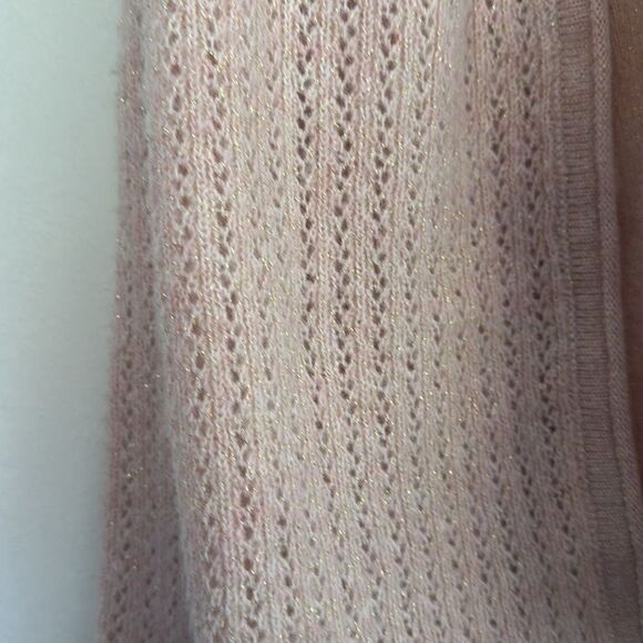 NWT Croft & Barrow Pink Shimmer Pointelle Open Front Cardigan Size XL - Picture 5 of 7